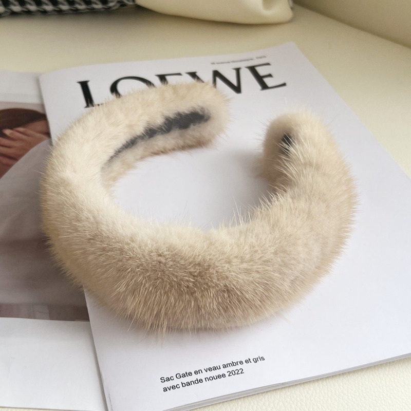 Real Mink Fur Headband Natural - Winter Headband Fleece ulasan dan harga