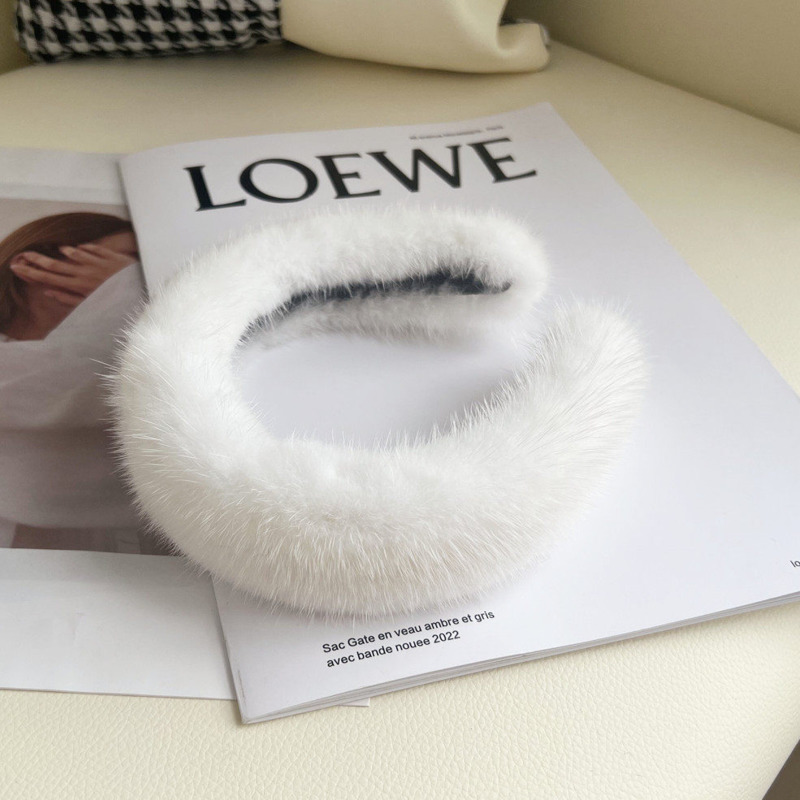 Real Mink Fur Headband Natural - Winter Headband Fleece ulasan dan harga