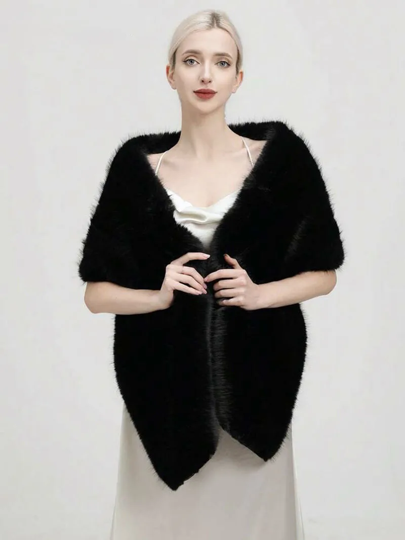 Fashion Luxury Faux Fox Fur Sh - Shawl Wrap Winter ulasan dan harga
