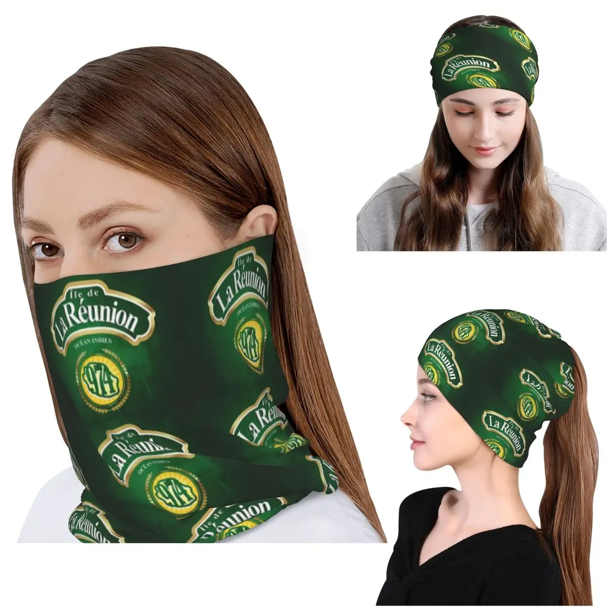 974 Reunion Island Flag Bandan - Knit Beanie Hat Warm ulasan dan harga