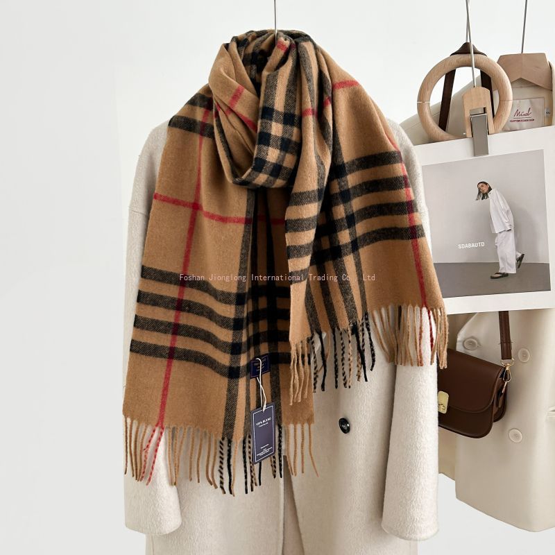 Autumn and winter classic chec - Wool Scarf Men ulasan dan harga