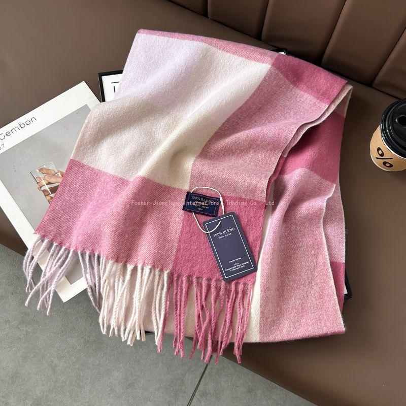 Autumn and winter classic chec - Wool Scarf Men ulasan dan harga