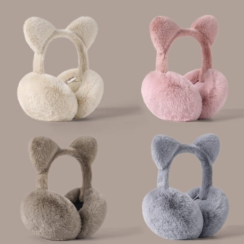Cat ears foldable earmuffs plu - Earmuffs Foldable ulasan dan harga