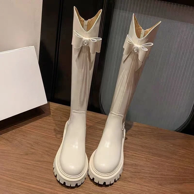 Round Toe Leather Rhinestone W - Waterproof Winter Boot ulasan dan harga