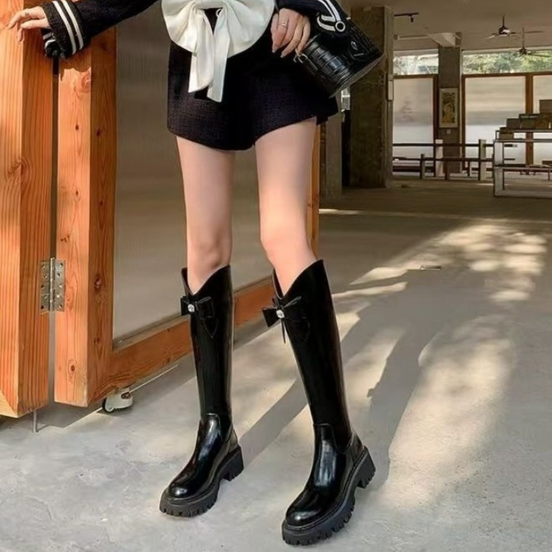 Round Toe Leather Rhinestone W - Waterproof Winter Boot ulasan dan harga