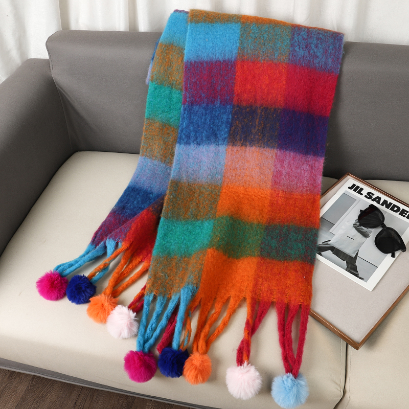 Luxury Plaid Scarf Winter Warm - Cashmere Pashmina Wrap ulasan dan harga