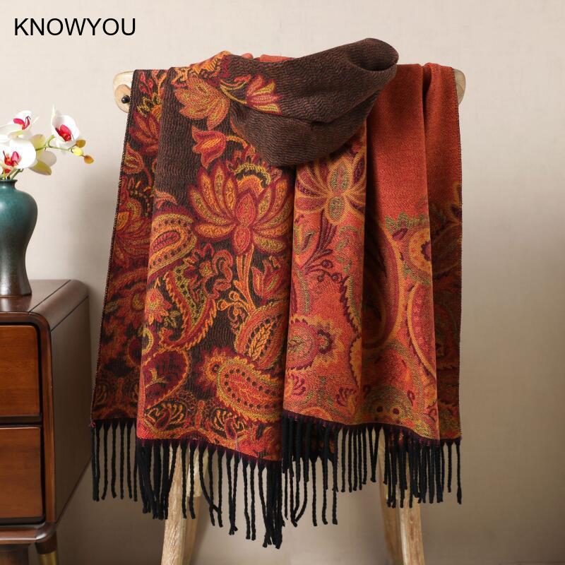 Reversible Jacquard Warm Cashm - Cashmere Pashmina Wrap ulasan dan harga